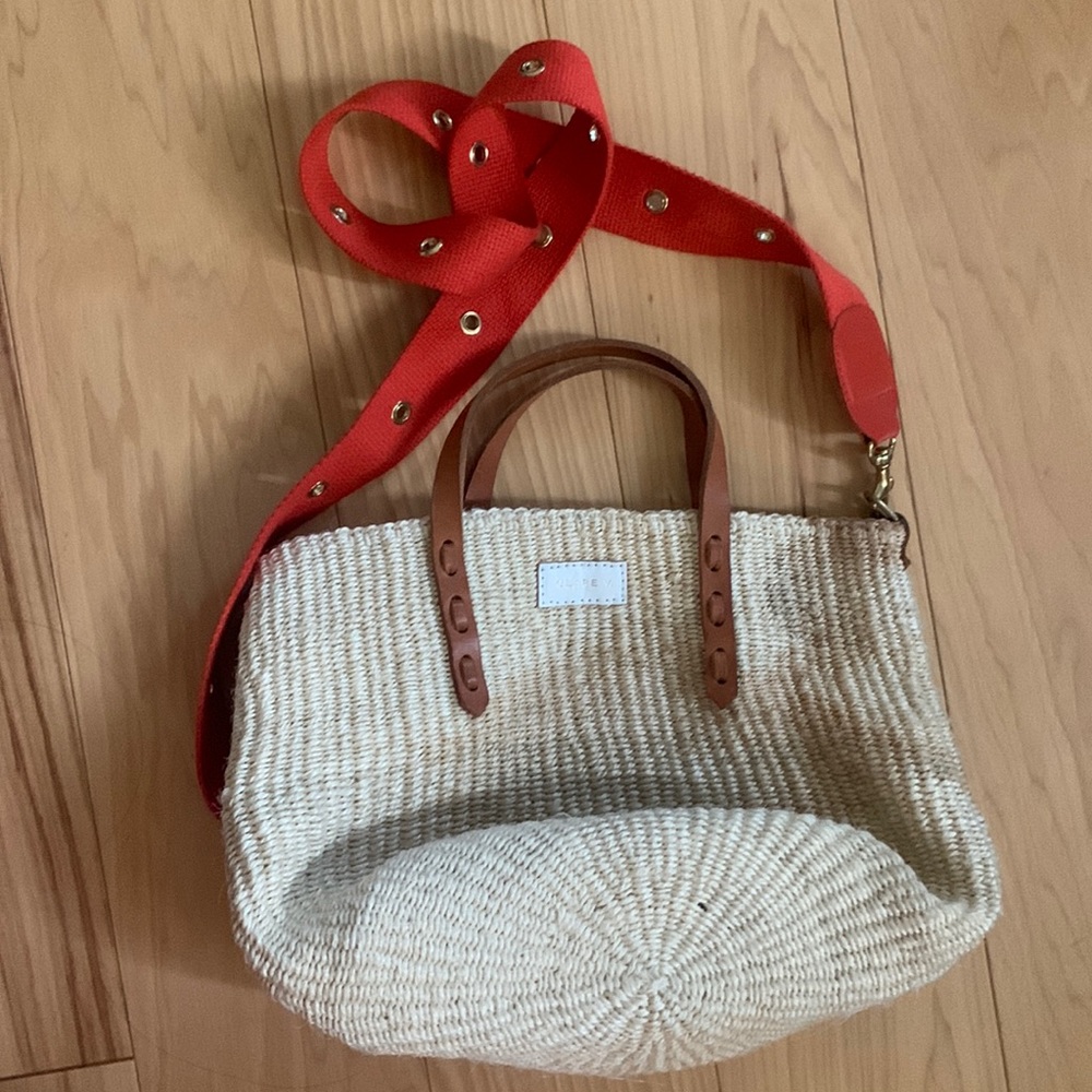 Clare V woven basket bag with strap